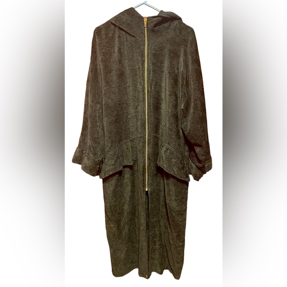 Lella Nelson Hooded Druid black 2 in 1 full length trench/waist jacket. XXL